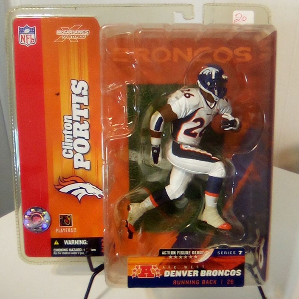 Clinton Portia Denver Broncos Chase figure white jersey 2003 McFarlane Toys